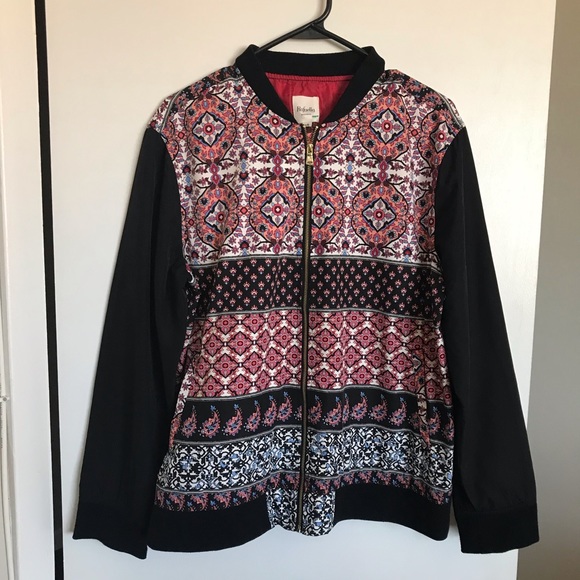 Rafaella Jackets & Blazers - Rafaella Paisley Zip Bomber Jacket - Size L